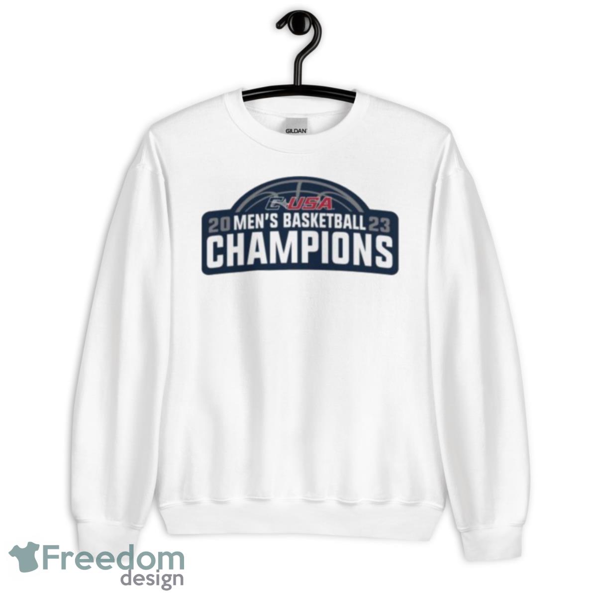 FAU Owls 2023 C USA Men’s Basketball Conference Tournament Champions Locker Room Shirt - Unisex Heavy Blend Crewneck Sweatshirt