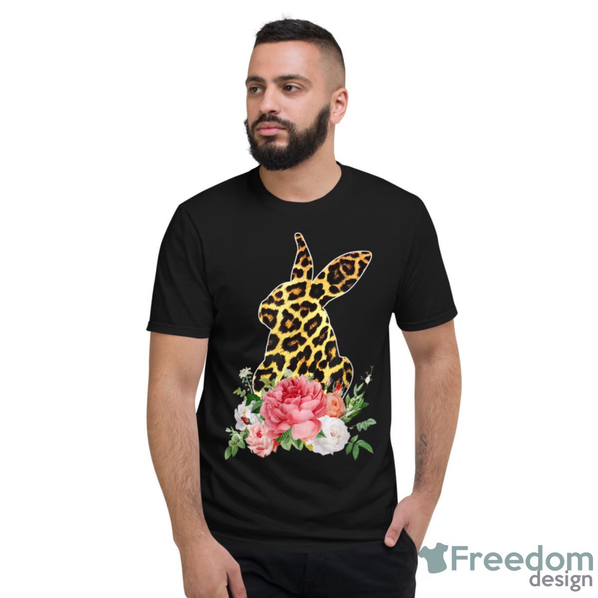 Floral Leopard Bunny, Funny Boy Girl Kid Shirt - Short Sleeve T-Shirt