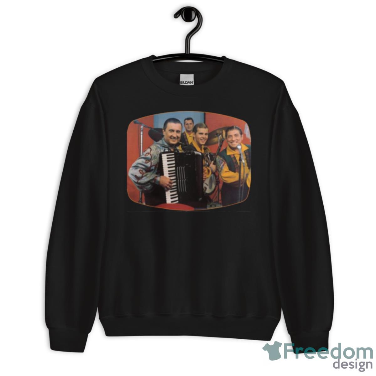 Frankie Yankovic And Band Members Color Photo 1960s Shirt - Unisex Crewneck Sweatshirt Frankie Yankovic And Band Members Color Photo 1960s Shirt - Unisex Crewneck Sweatshirt