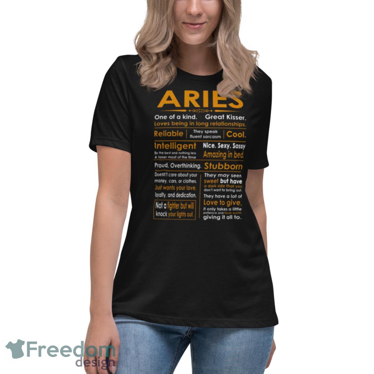 Funny Aries Zodiac Sign Shirt - Womens Relaxed Short Sleeve Jersey Tee Funny Aries Zodiac Sign Shirt - Womens Relaxed Short Sleeve Jersey Tee