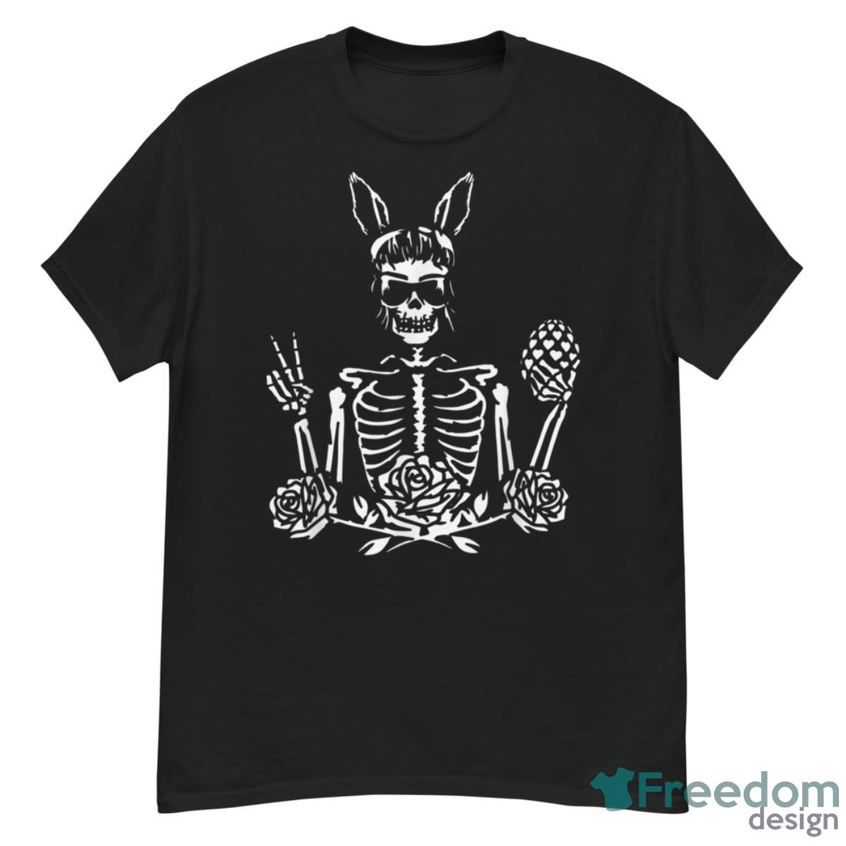 Funny Easter Bunny Skull Skeleton Eggs Sunglasses Hand Peace Shirt - G500 Men’s Classic T-Shirt