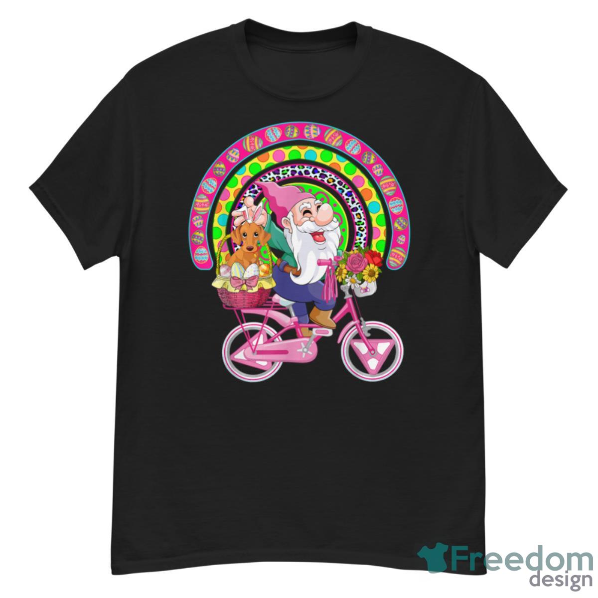 Gnome Biking With Bunny Dachshund In Easter Eggs Basket Shirt - G500 Men’s Classic T-Shirt