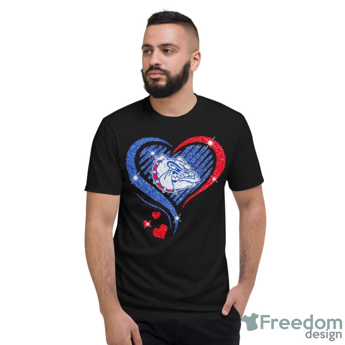 Gonzaga Bulldogs Basketball Love Heart Diamond 2023 NCAA Shirt - Short Sleeve T-Shirt
