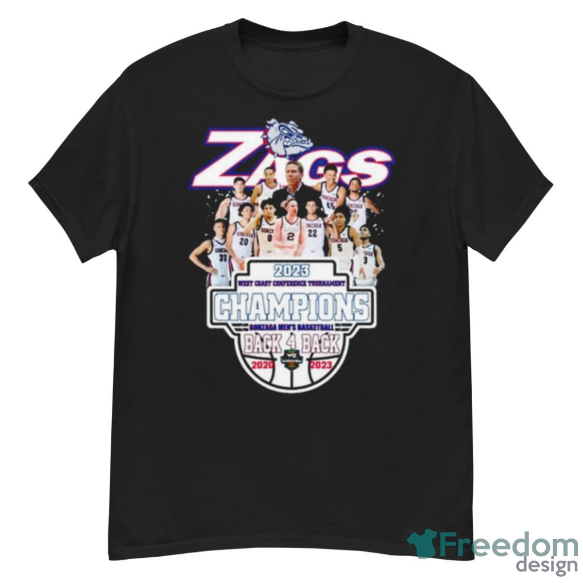 Gonzaga Bulldogs Zags 2023 West Coast Conference Tournament Champions Back 4 Back Shirt - G500 Men’s Classic T-Shirt