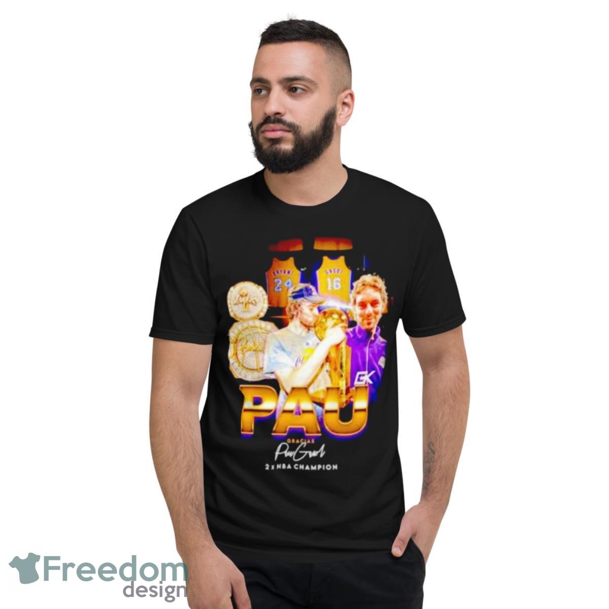 Gracias Pau LA Lakers 2x NBA Champion Shirt - Short Sleeve T-Shirt