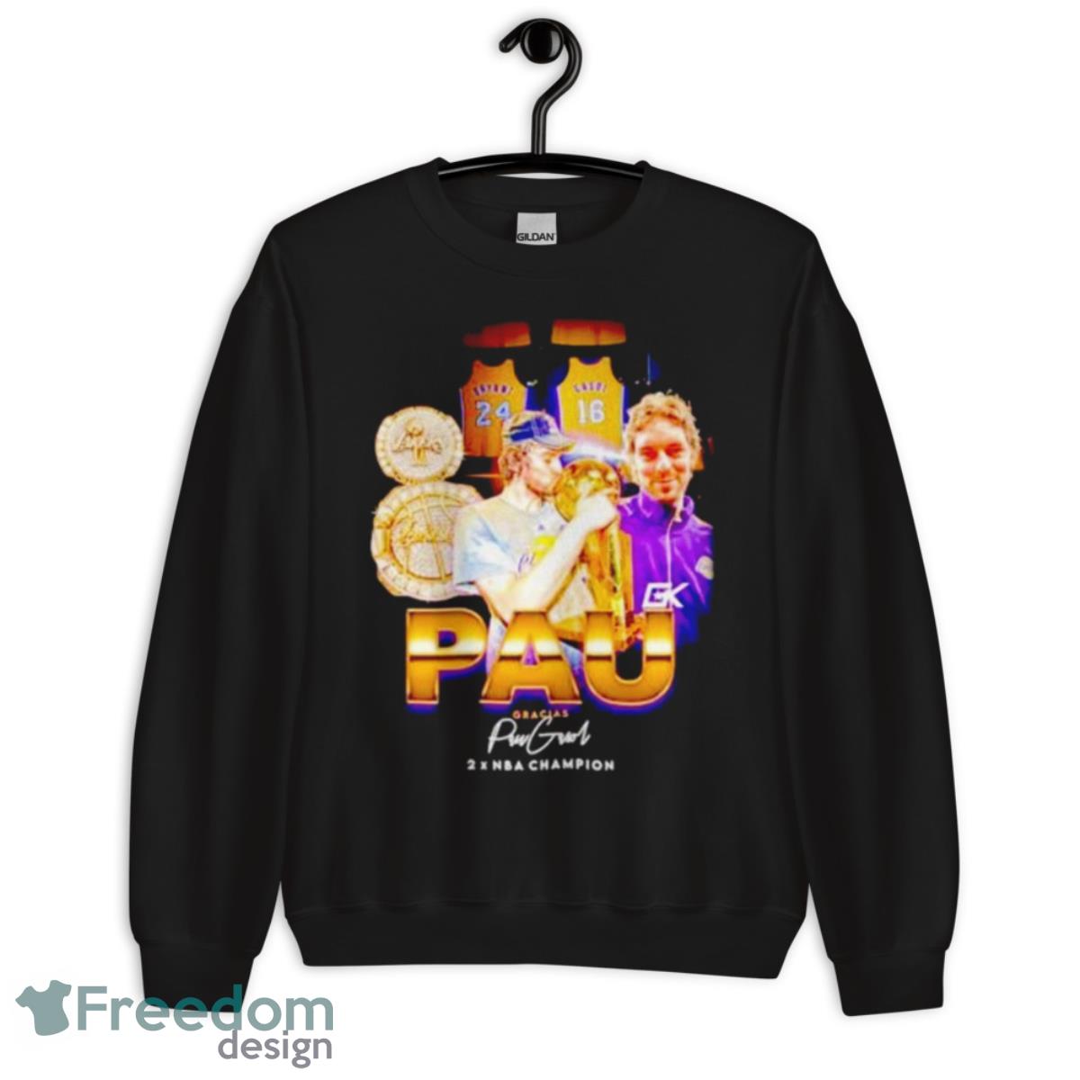 Gracias Pau LA Lakers 2x NBA Champion Shirt - Unisex Crewneck Sweatshirt Gracias Pau LA Lakers 2x NBA Champion Shirt - Unisex Crewneck Sweatshirt