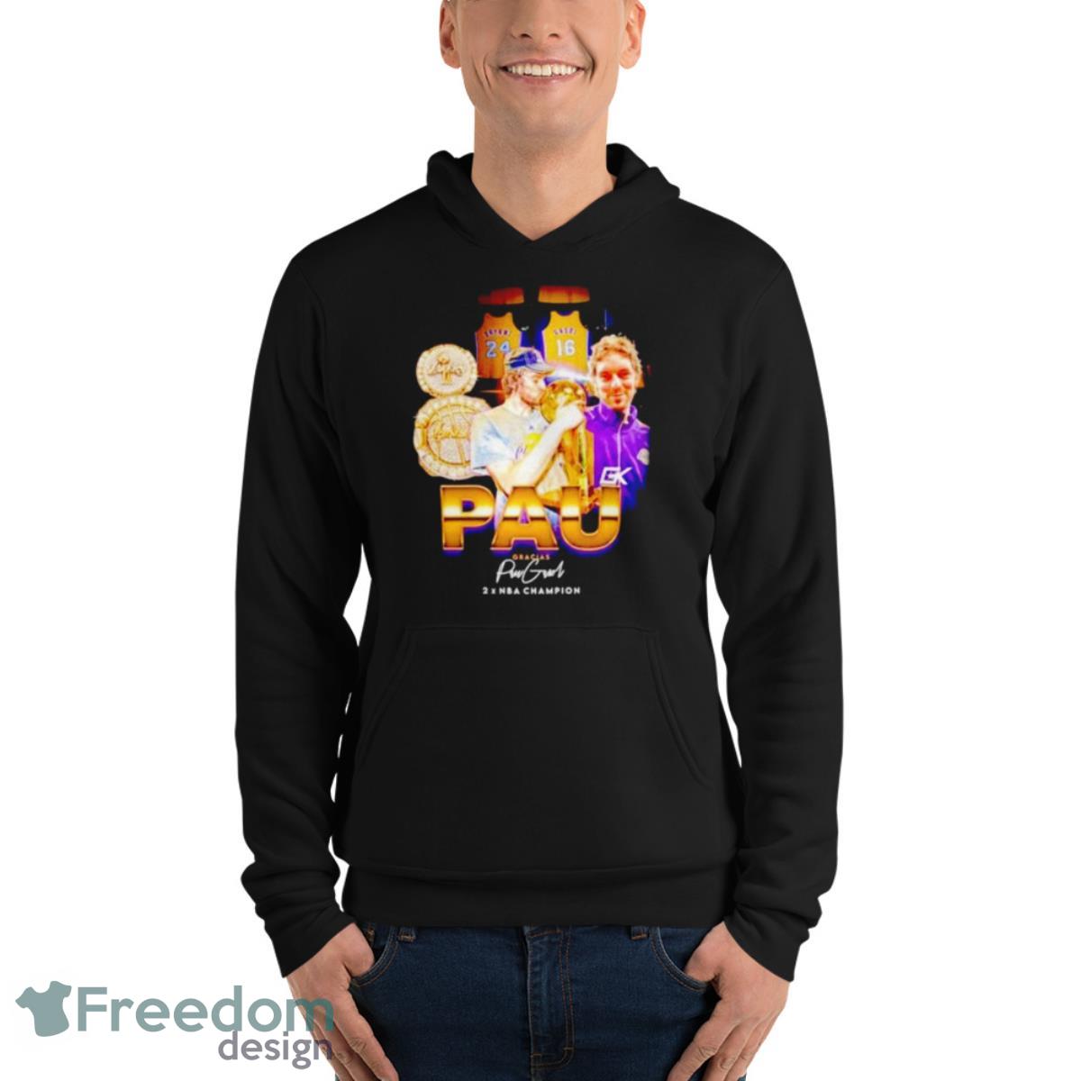 Gracias Pau LA Lakers 2x NBA Champion Shirt - Unisex Fleece Pullover Hoodie Gracias Pau LA Lakers 2x NBA Champion Shirt - Unisex Fleece Pullover Hoodie