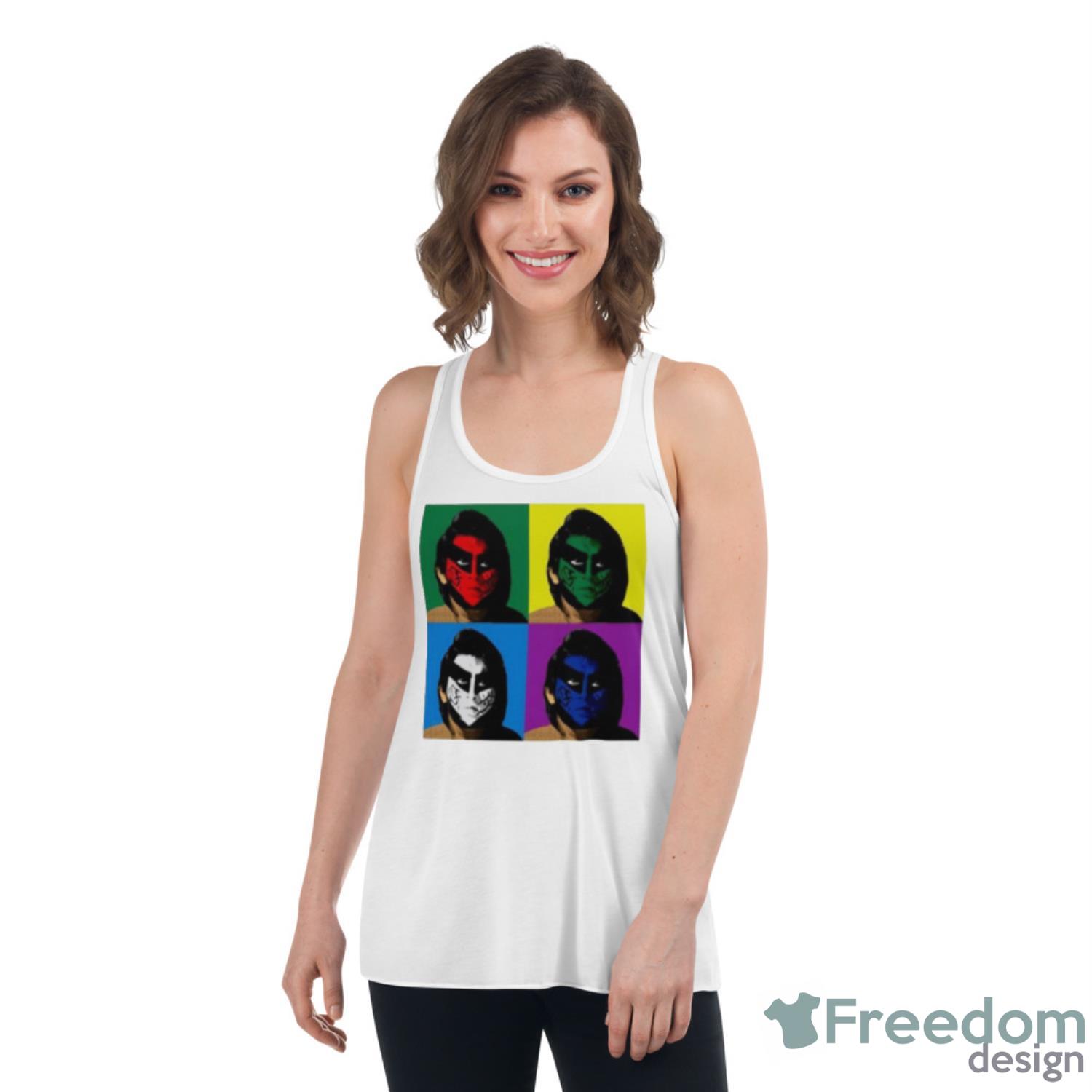Great Muta Collaboration Faces Shirt - Womens Flowy Racerback Tank Great Muta Collaboration Faces Shirt - Womens Flowy Racerback Tank