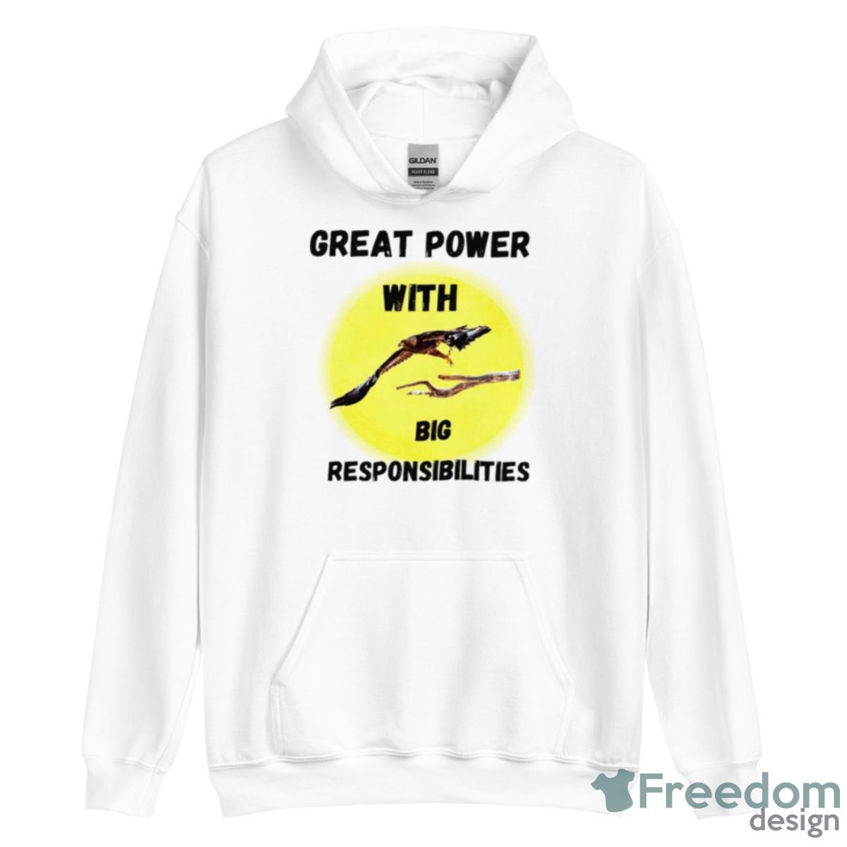 Great Power With Big Responsibilties Shirt image Great Power With Big Responsibilties Shirt - Unisex Heavy Blend Hooded Sweatshirt