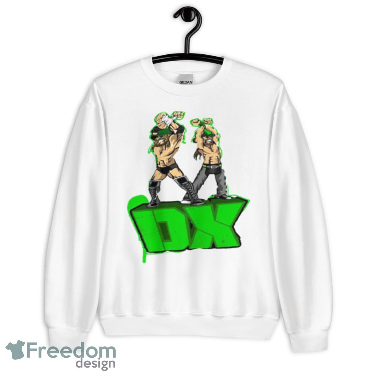Green Neon Design Tripple H Dx Shirt - Unisex Heavy Blend Crewneck Sweatshirt