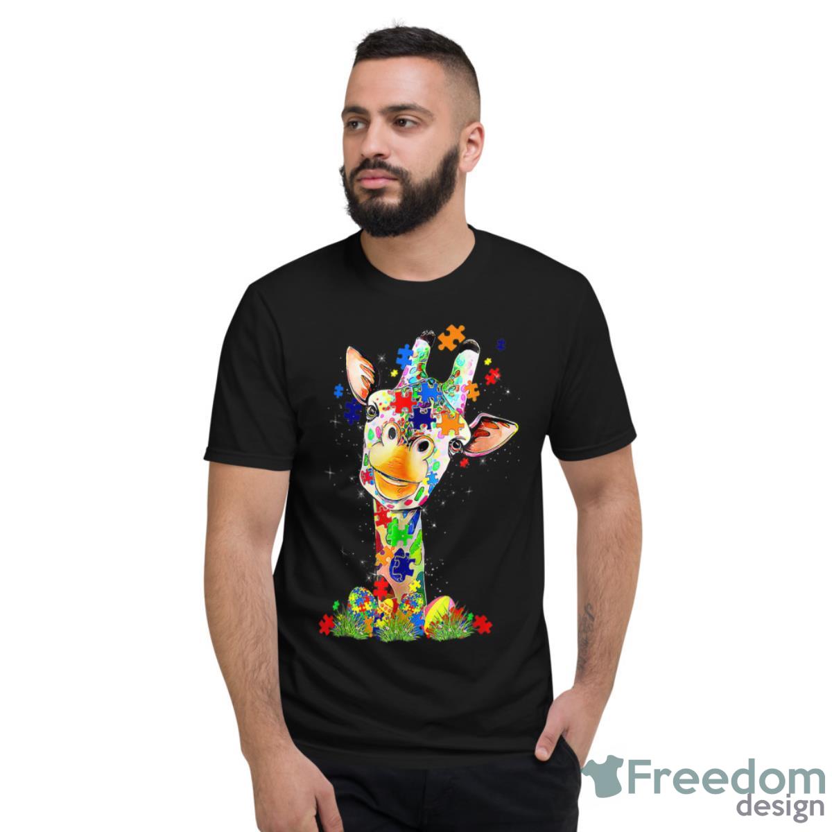 Happy Easter Day Giraffe World Autism Awareness Day Kids Shirt - Short Sleeve T-Shirt