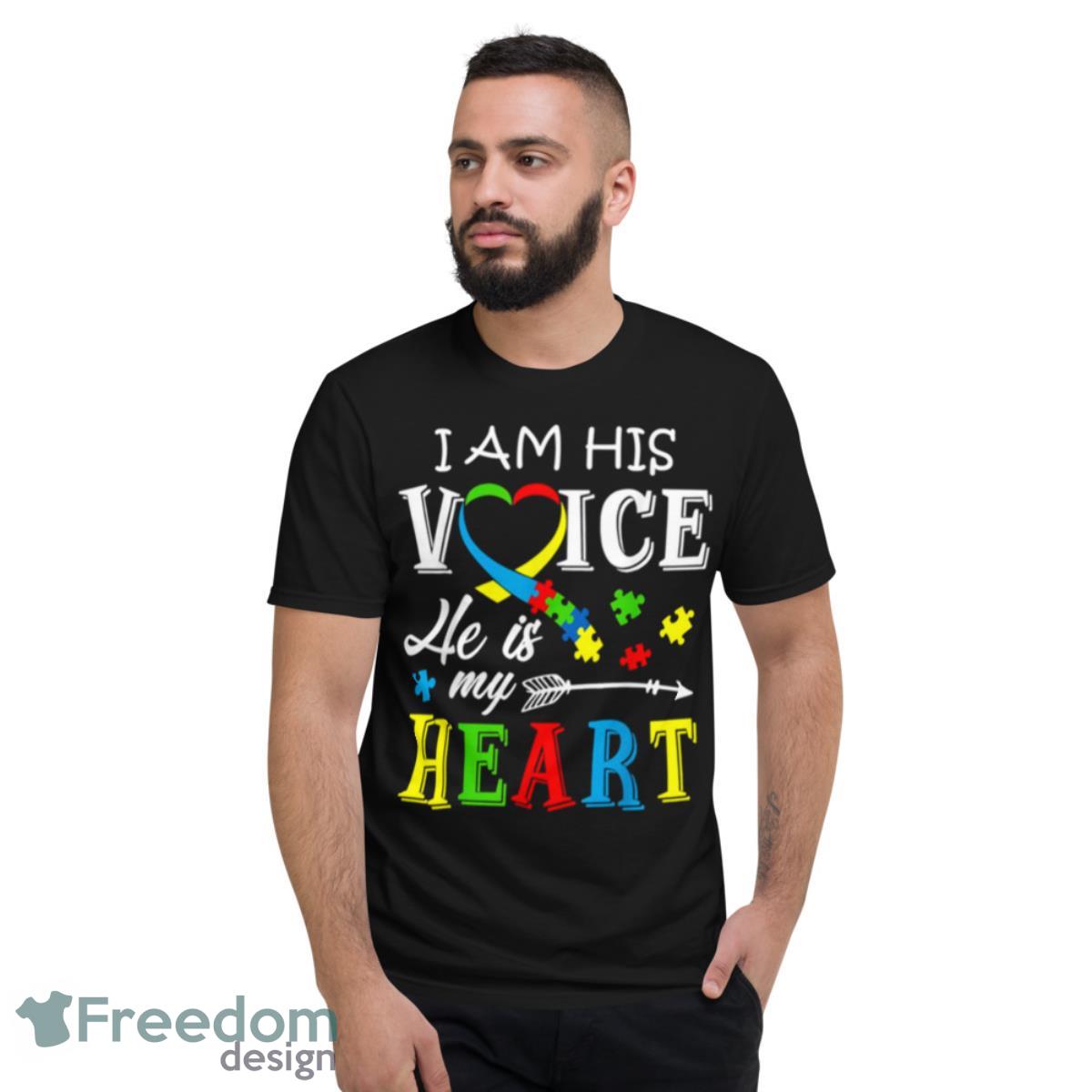 He Is My Heart Autism Awareness Autism Mom Dad Autism Awareness Shirt - Short Sleeve T-Shirt