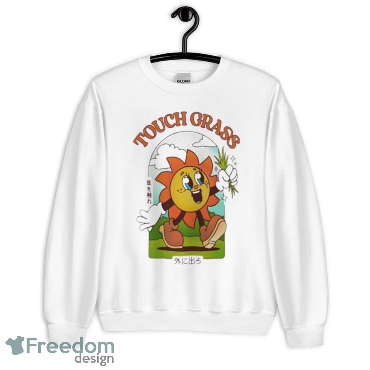 Hellvetika Touch Grass Shirt - Unisex Heavy Blend Crewneck Sweatshirt