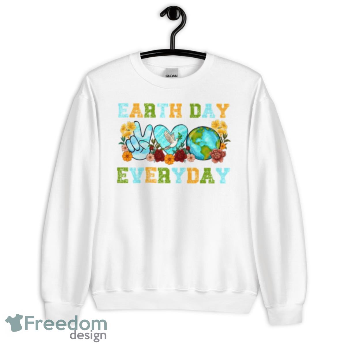Hope Love Earth Earth Day Everyday Retro Environmental Vintage Shirt - Unisex Heavy Blend Crewneck Sweatshirt