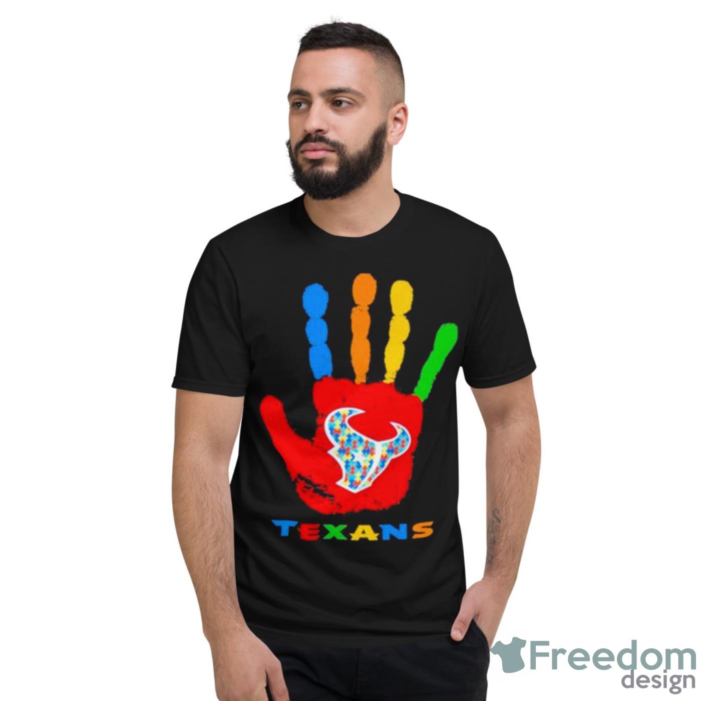 Houston Texans Hand Autism 2023 NFL Shirt - Short Sleeve T-Shirt