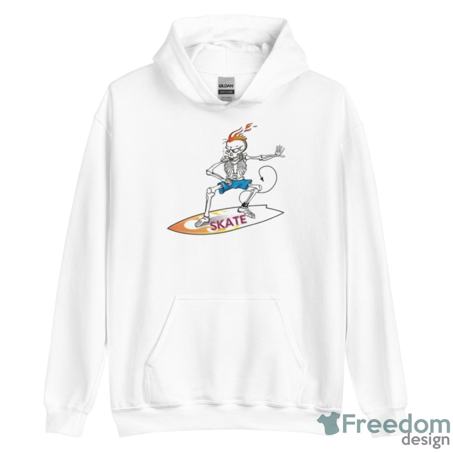 How To Ride A Skateboard Smoking Skeleton Shirt image How To Ride A Skateboard Smoking Skeleton Shirt - Unisex Heavy Blend Hooded Sweatshirt