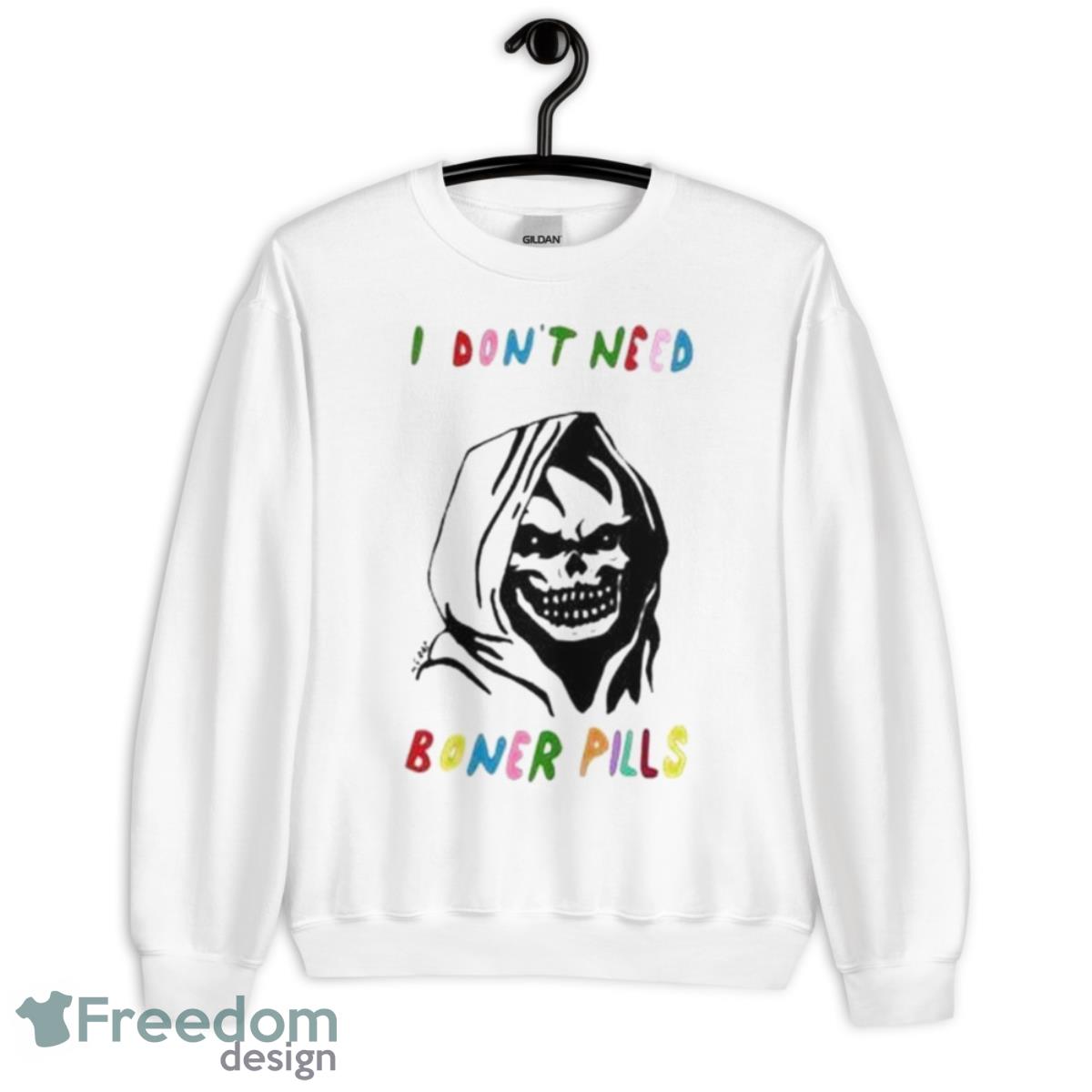 I Don’t Need Boner Pills Skeleton Shirt - Unisex Heavy Blend Crewneck Sweatshirt