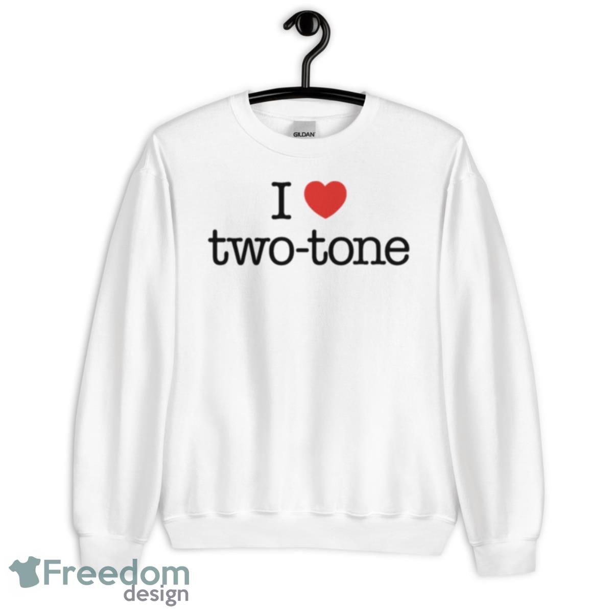 I Love Two Tone Music Shirt - Unisex Heavy Blend Crewneck Sweatshirt