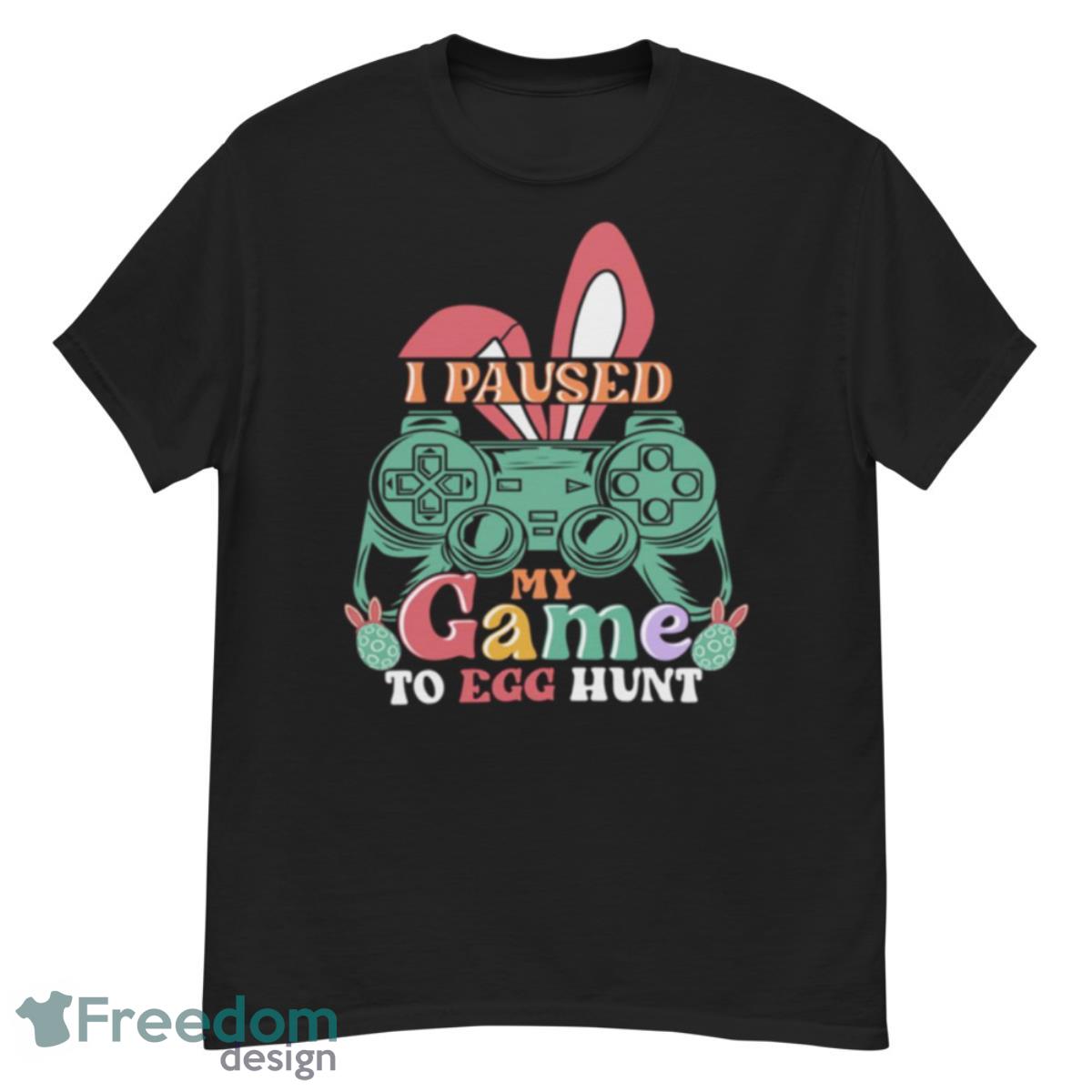 I Paused My Game To Egg Hunt Funny Easter Gamer Bunny Ears Vintage Shirt - G500 Men’s Classic T-Shirt