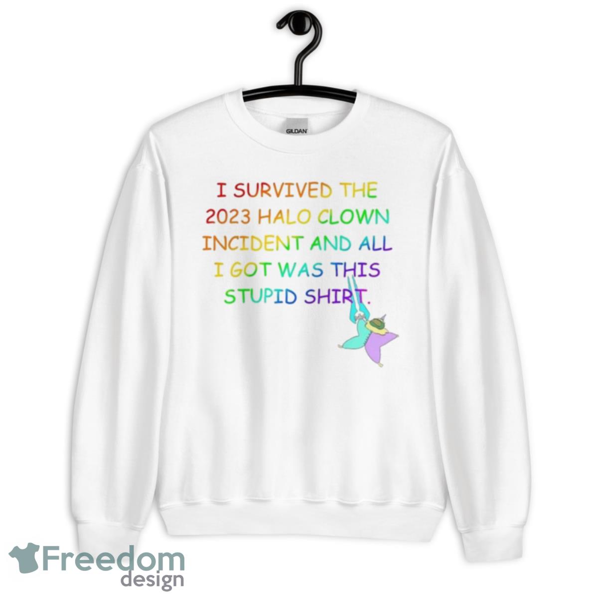 I Survived The 2023 Halo Clown Incident Shirt - Unisex Heavy Blend Crewneck Sweatshirt