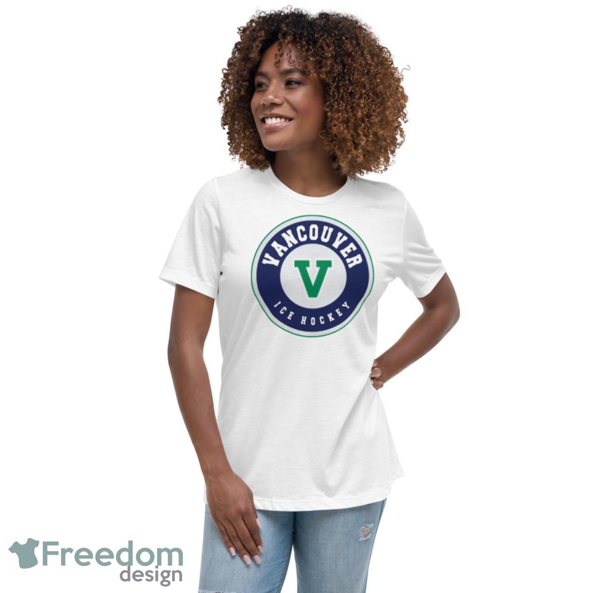 Ice Hockey Logo Vancouver Canucks Shirt - Womens Relaxed Short Sleeve Jersey Tee Ice Hockey Logo Vancouver Canucks Shirt - Womens Relaxed Short Sleeve Jersey Tee