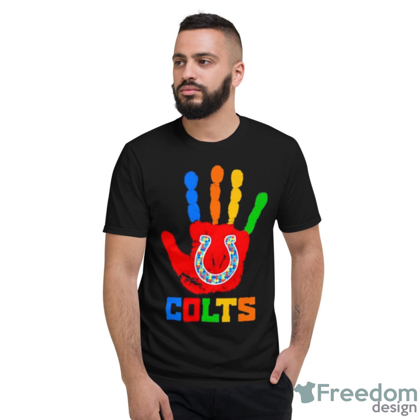 Indianapolis Colts Hand Autism 2023 NFL Shirt - Short Sleeve T-Shirt