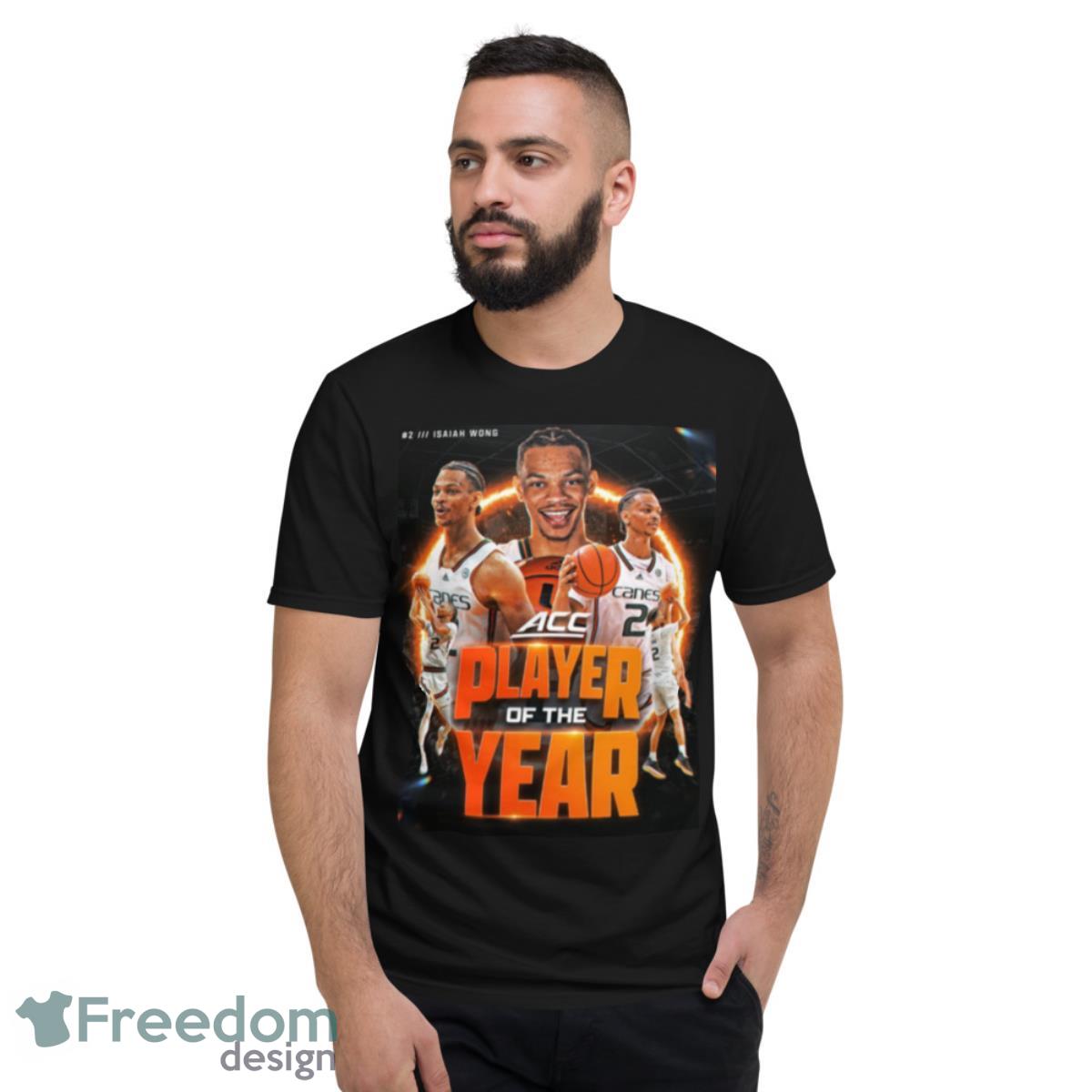 Isaiah Wong Miami Hurricanes Basketball 2023 ACC Player Of The Year Shirt - Short Sleeve T-Shirt