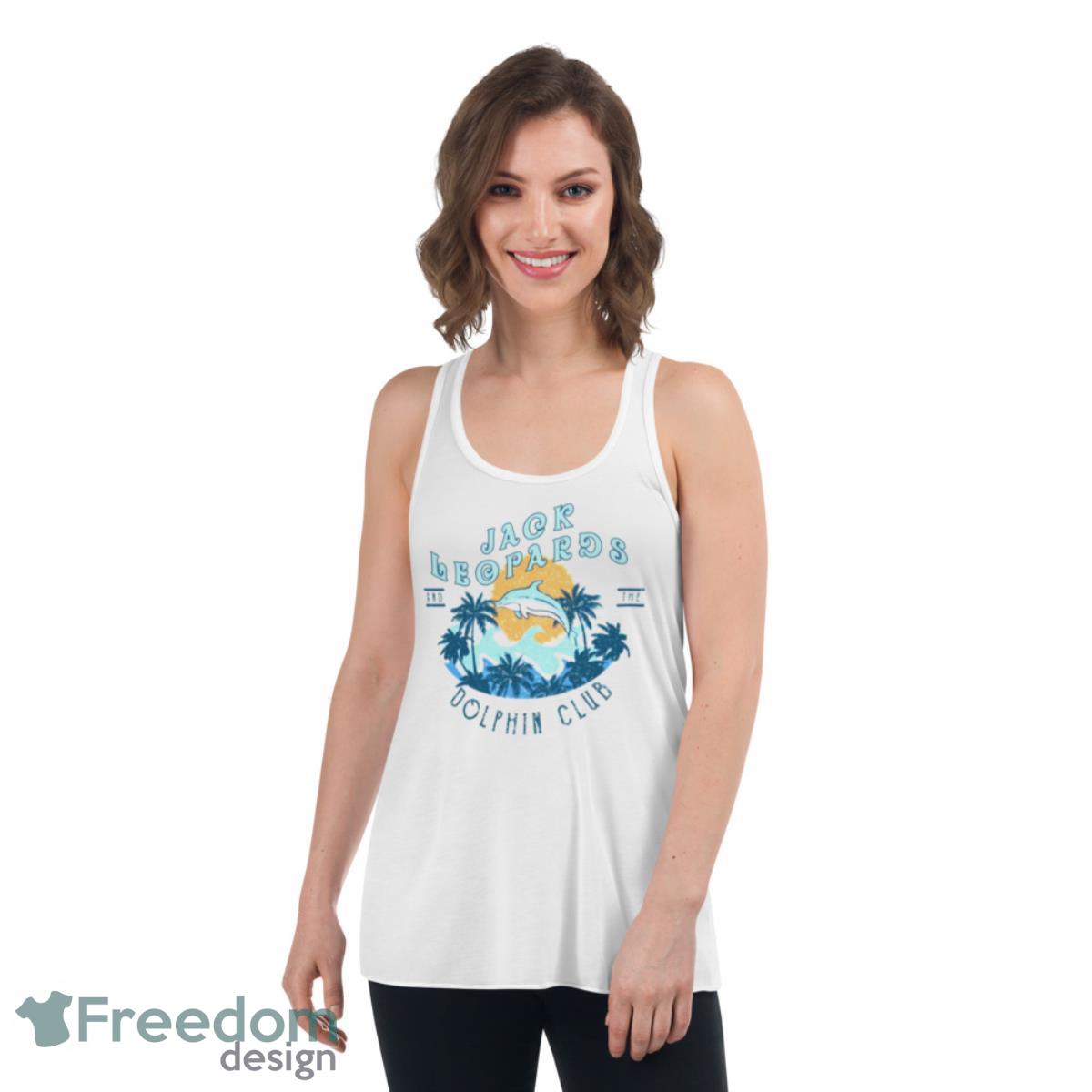 Jack Leopards & The Dolphin Club Shirt - Womens Flowy Racerback Tank Jack Leopards & The Dolphin Club Shirt - Womens Flowy Racerback Tank