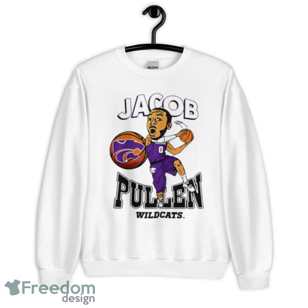 Jacob Pullen Kansas State Wildcats Caricature Shirt - Unisex Heavy Blend Crewneck Sweatshirt