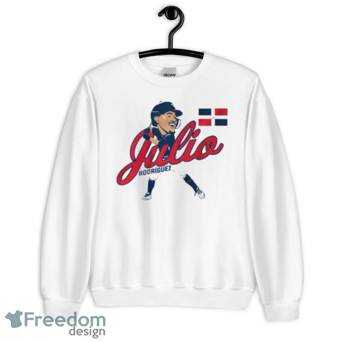 Julio Rodriguez Seattle Mariners Dominican Republic Caricature Shirt - Unisex Heavy Blend Crewneck Sweatshirt