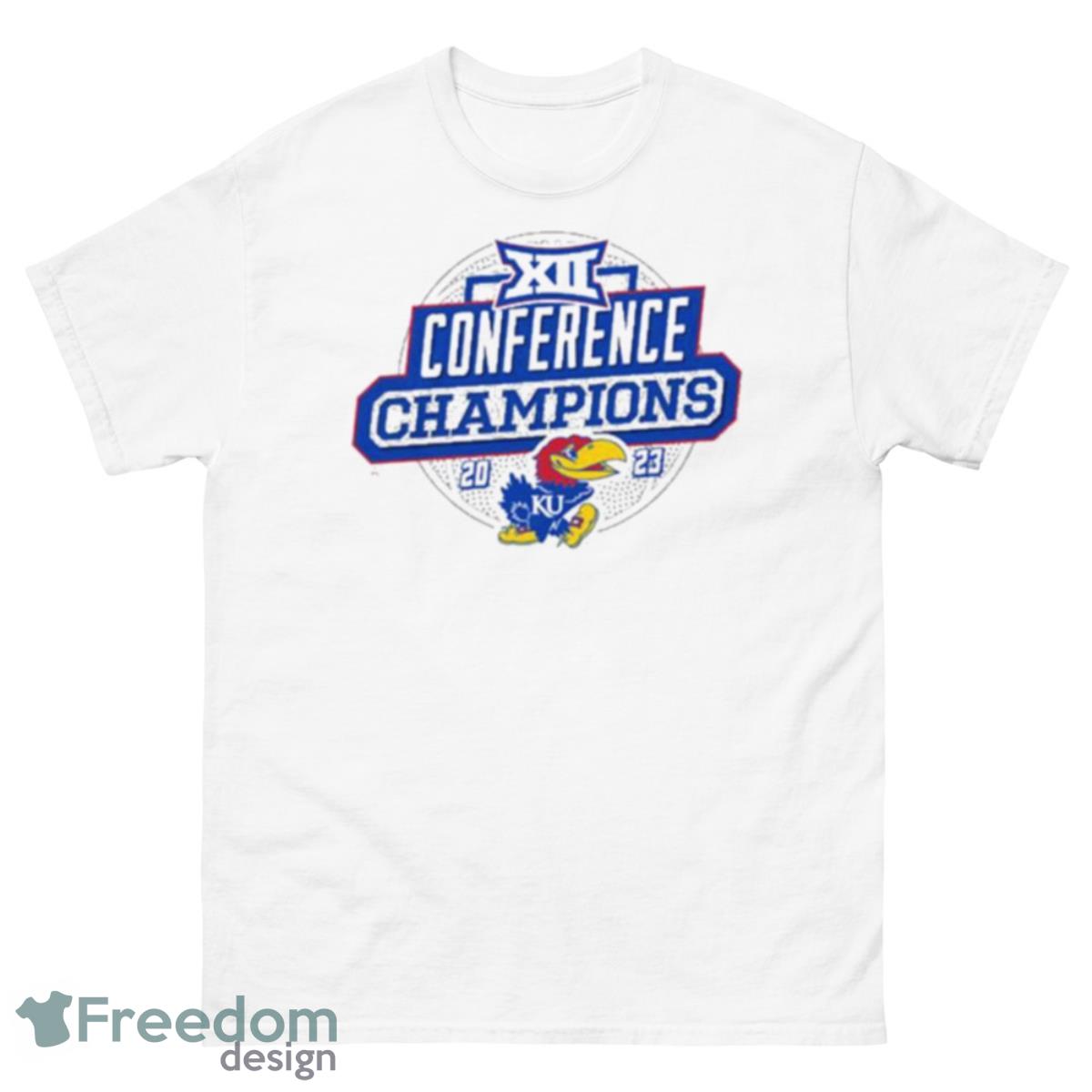 Kansas Jayhawks White 2023 Big 12 Champions Titles Shirt - 500 Men’s Classic Tee Gildan