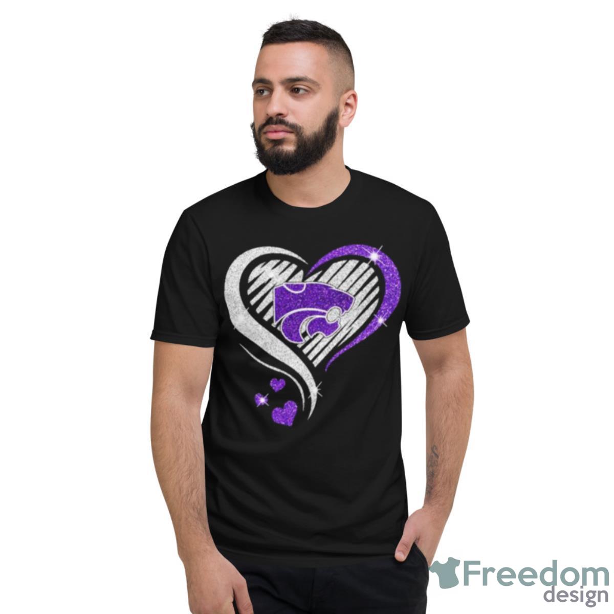 Kansas State Wildcats Basketball Love Heart Diamond 2023 NCAA Shirt - Short Sleeve T-Shirt