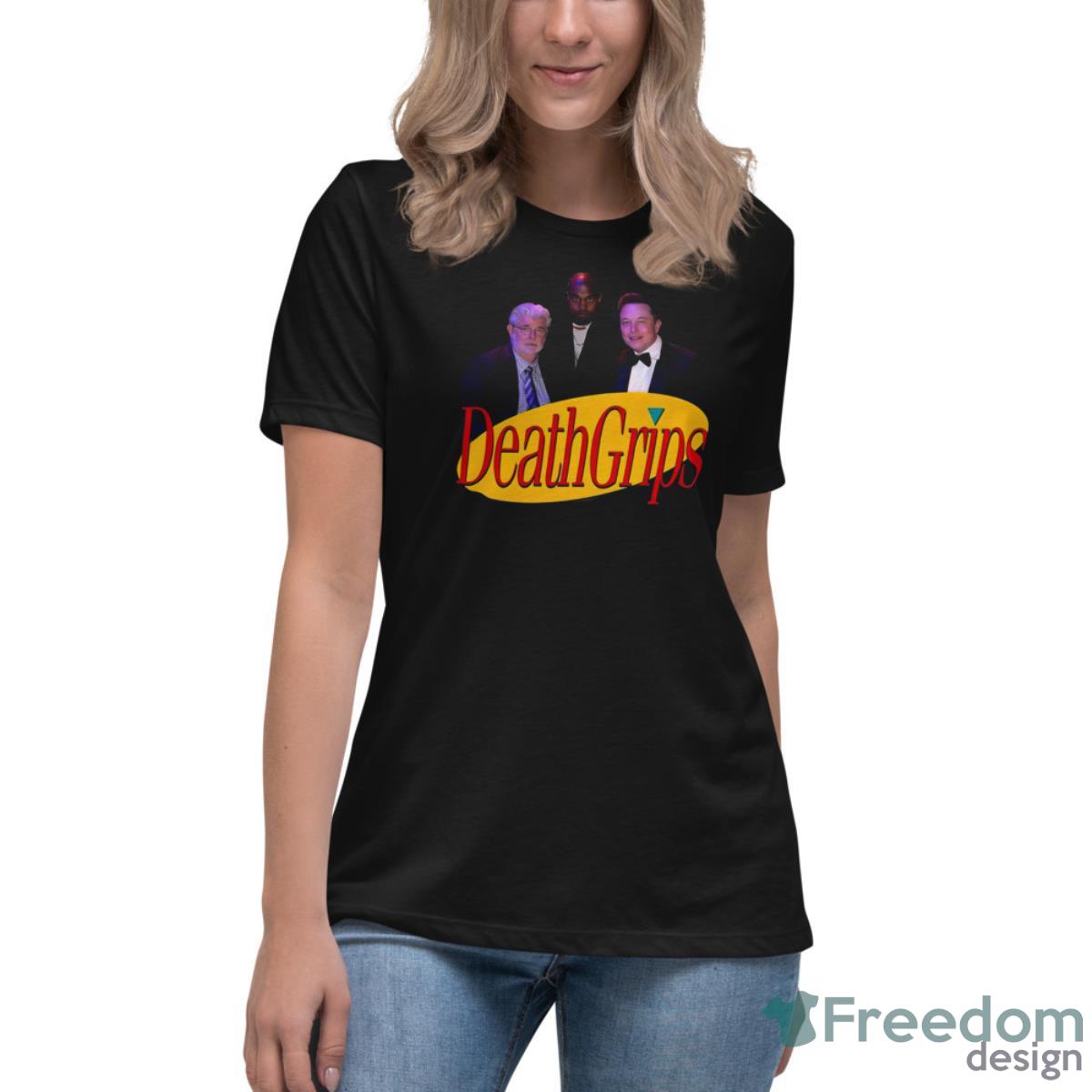 Kanye West Elon Musk George Lucas Seinfeld Death Grips Shirt - Womens Relaxed Short Sleeve Jersey Tee Kanye West Elon Musk George Lucas Seinfeld Death Grips Shirt - Womens Relaxed Short Sleeve Jersey Tee