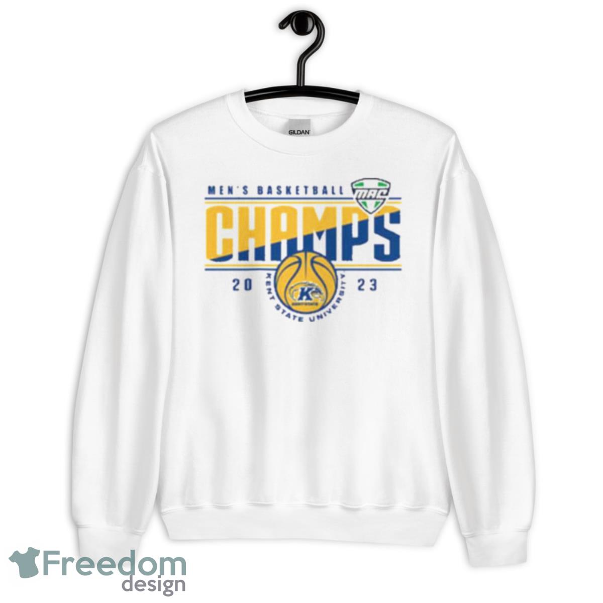 Kent State Golden Flashes White 2023 Mac Conference Tournament Champions Shirt - Unisex Heavy Blend Crewneck Sweatshirt