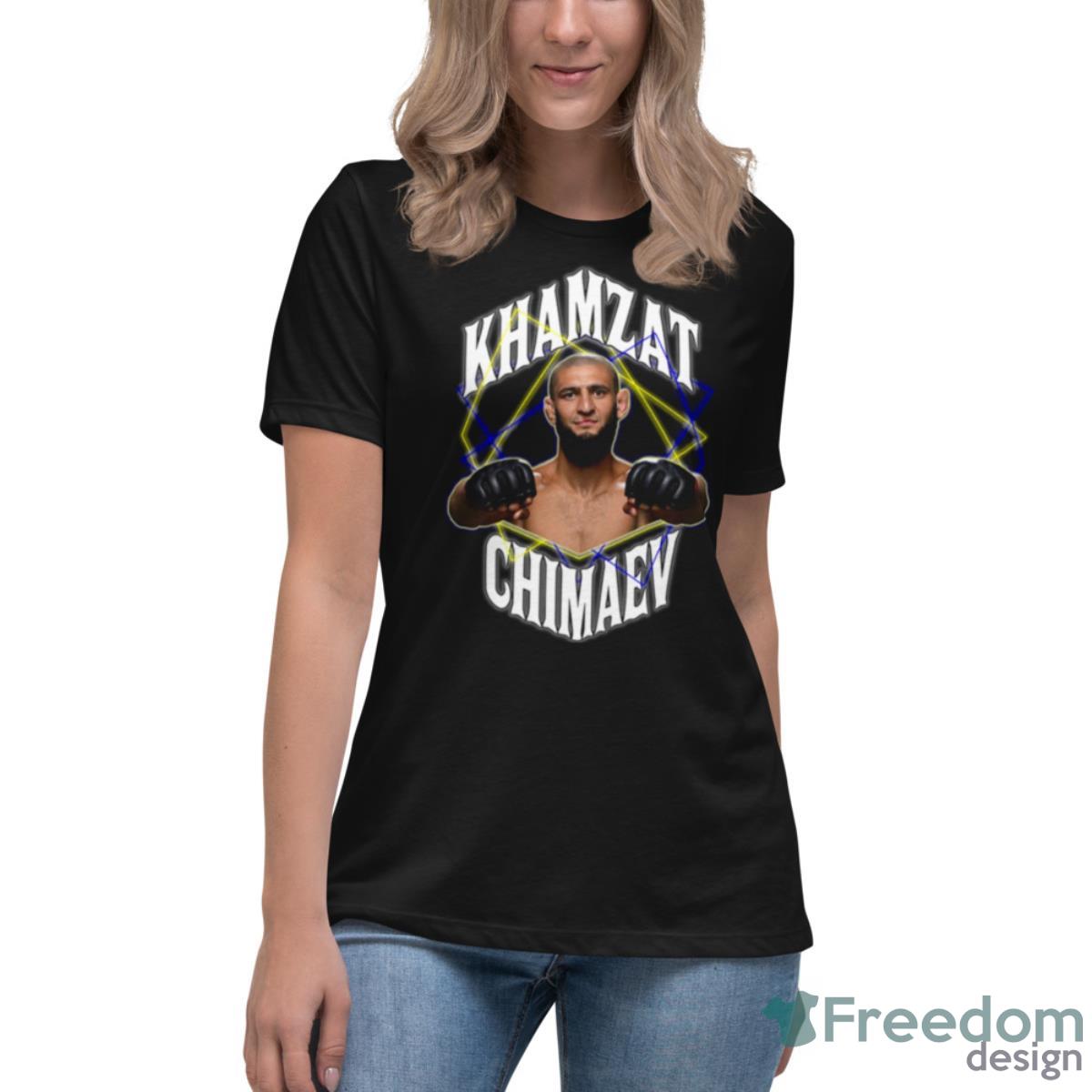 Khamzat Chimaev Geometric Design Shirt - Womens Relaxed Short Sleeve Jersey Tee Khamzat Chimaev Geometric Design Shirt - Womens Relaxed Short Sleeve Jersey Tee