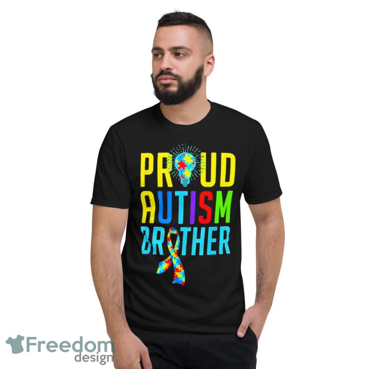 Kids Proud Autism Brother Sibling Autism Awareness Shirt - Short Sleeve T-Shirt