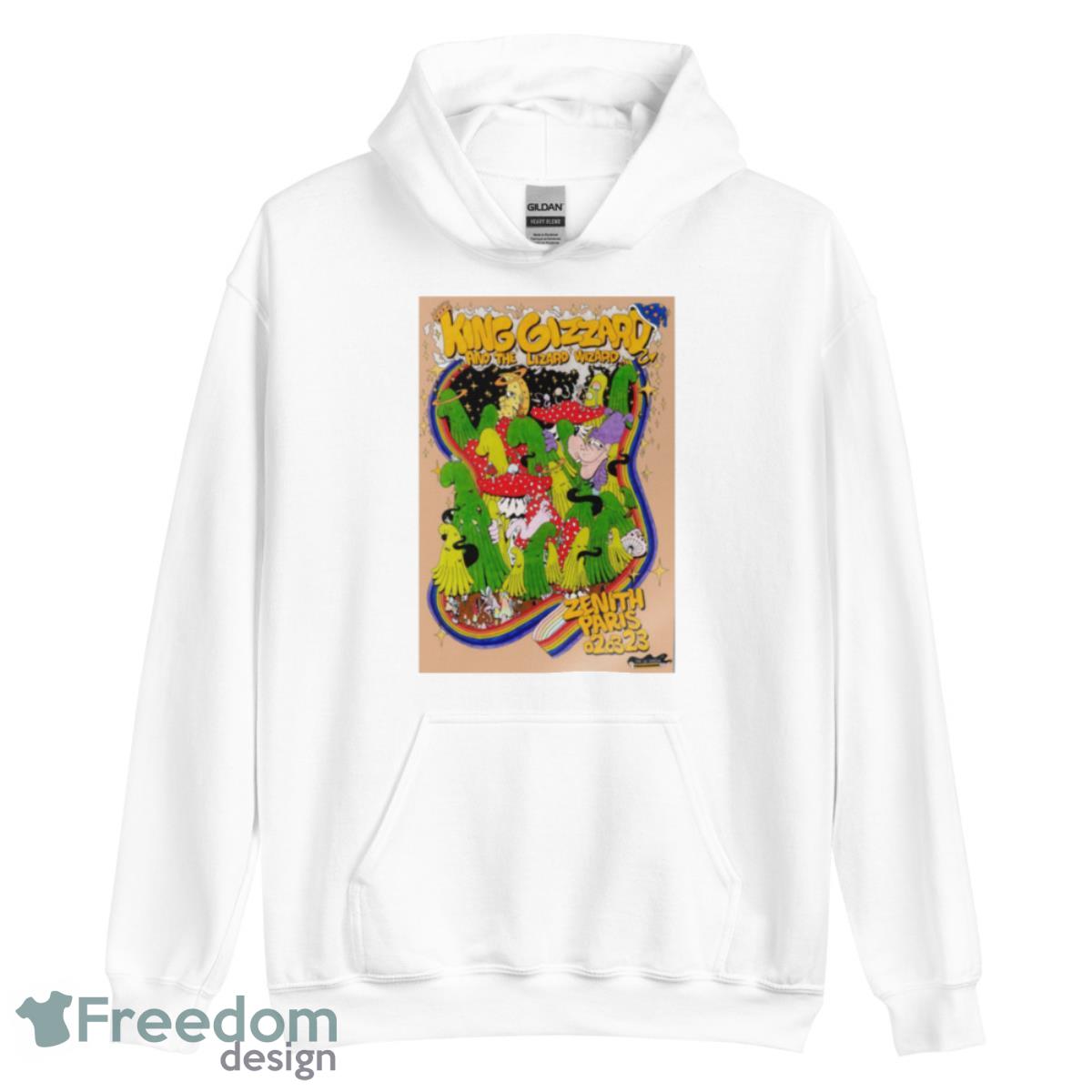 King Gizzard And The Lizard Wizard March 2nd 2023 Zenith Paris Poster Shirt - Unisex Heavy Blend Hooded Sweatshirt King Gizzard And The Lizard Wizard March 2nd 2023 Zenith Paris Poster Shirt - Unisex Heavy Blend Hooded Sweatshirt
