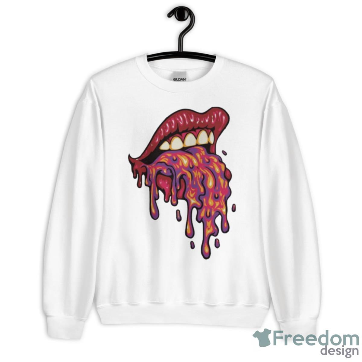 Lava Emerging Of Girl’s Mouth Shirt - Unisex Heavy Blend Crewneck Sweatshirt