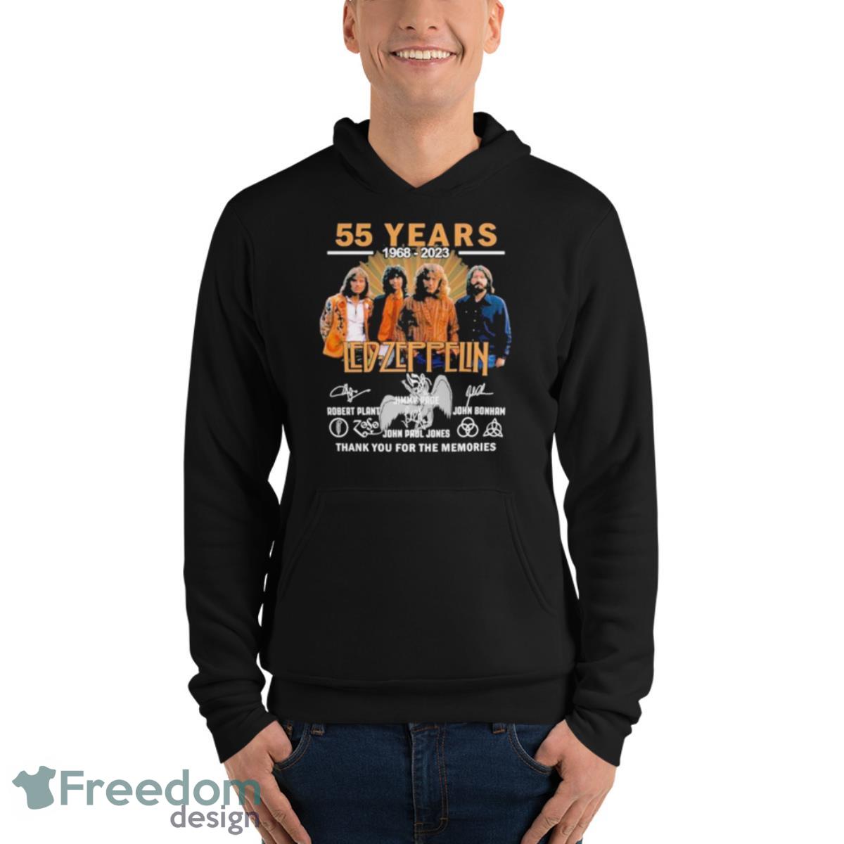 Led – Zeppelin 55 Years Of 1968 – 2023 Thank You For The Memories Signatures Shirt - Unisex Fleece Pullover Hoodie Led – Zeppelin 55 Years Of 1968 – 2023 Thank You For The Memories Signatures Shirt - Unisex Fleece Pullover Hoodie