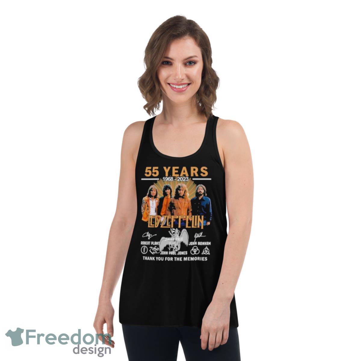 Led – Zeppelin 55 Years Of 1968 – 2023 Thank You For The Memories Signatures Shirt - Womens Flowy Racerback Tank Led – Zeppelin 55 Years Of 1968 – 2023 Thank You For The Memories Signatures Shirt - Womens Flowy Racerback Tank