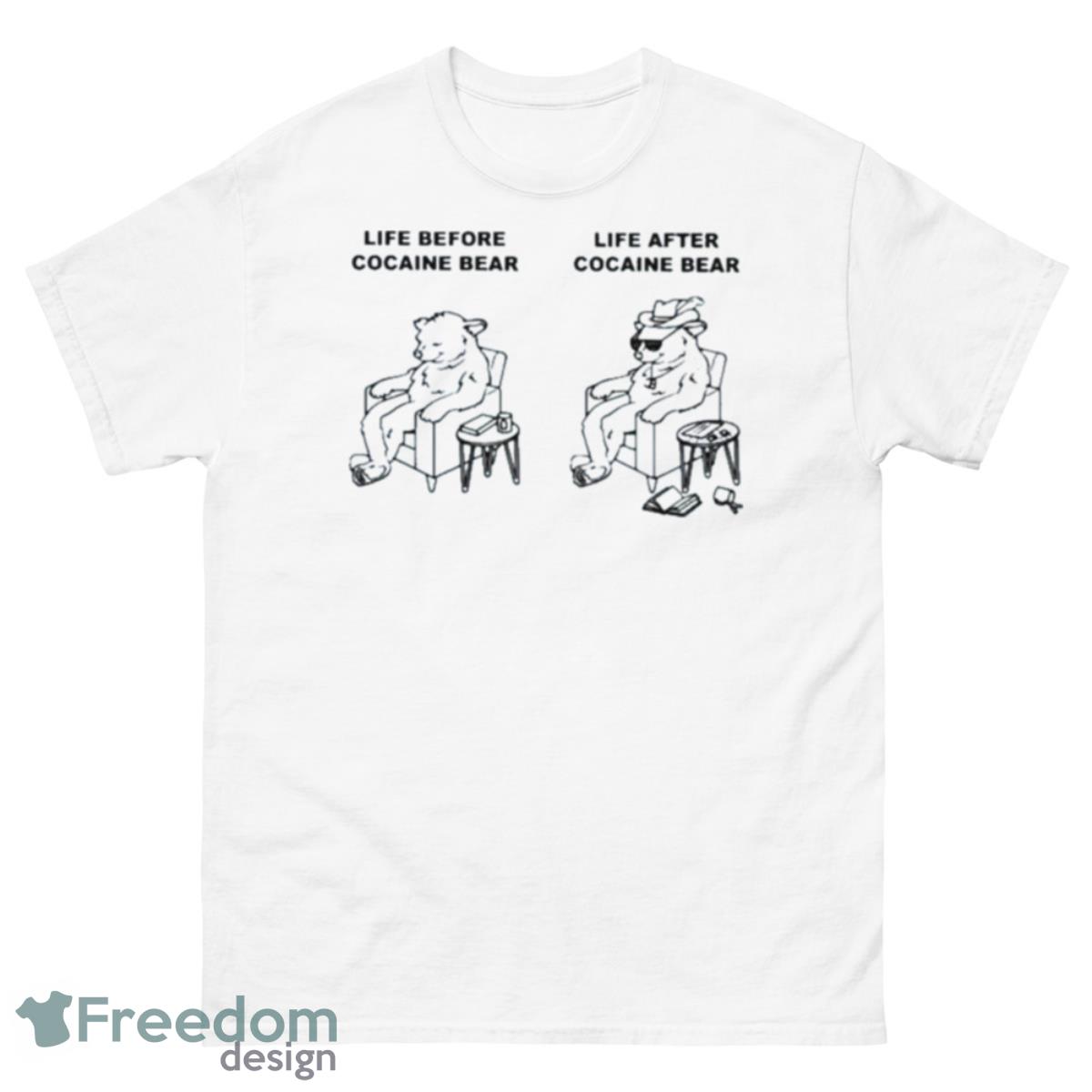 Life Before Cocaine Bear Life After Cocaine Bear Shirt - 500 Men’s Classic Tee Gildan
