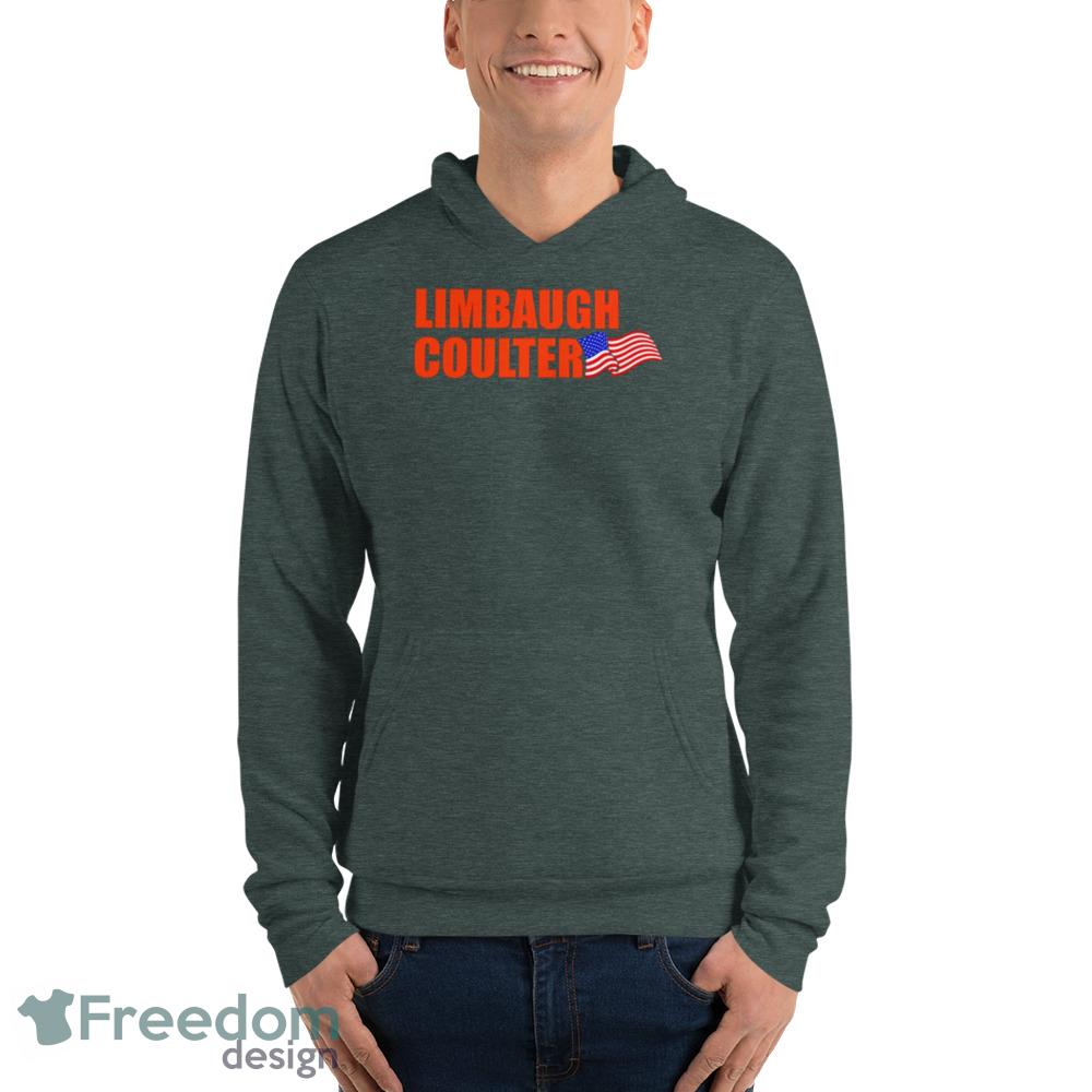 Limbaugh Coulter American flag shirt image Limbaugh Coulter American flag shirt - Unisex Fleece Pullover Hoodie-1