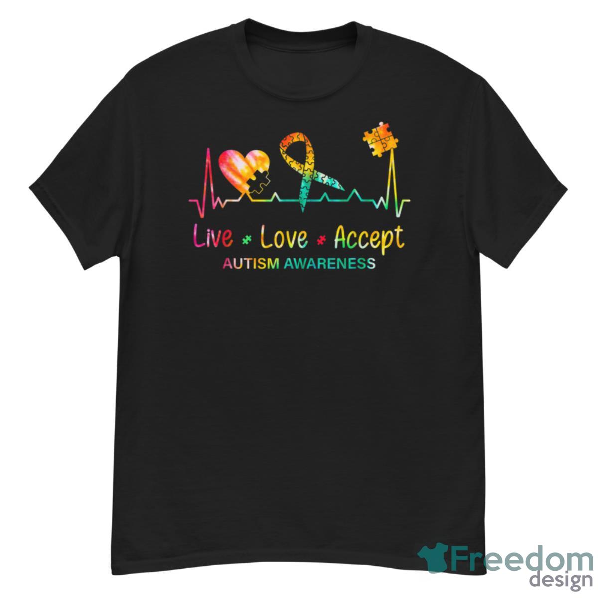 Live Love Accept Autism Month Tie Dye Kids Shirt - G500 Men’s Classic T-Shirt