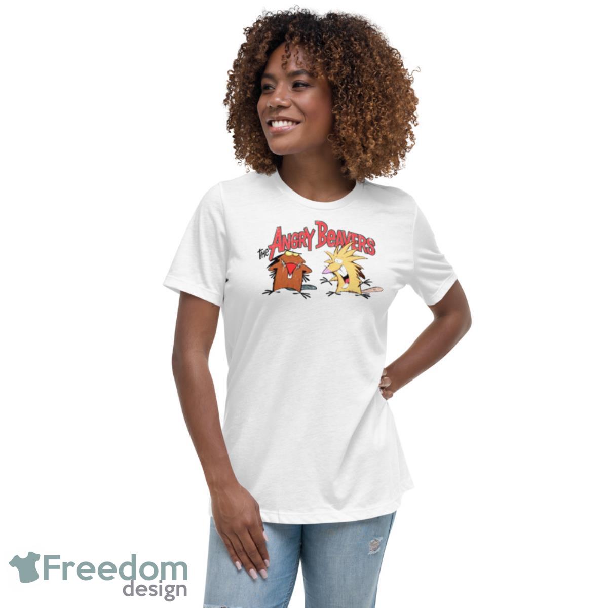 Logo 90s Cartoon Angry Beavers Shirt - Womens Relaxed Short Sleeve Jersey Tee Logo 90s Cartoon Angry Beavers Shirt - Womens Relaxed Short Sleeve Jersey Tee