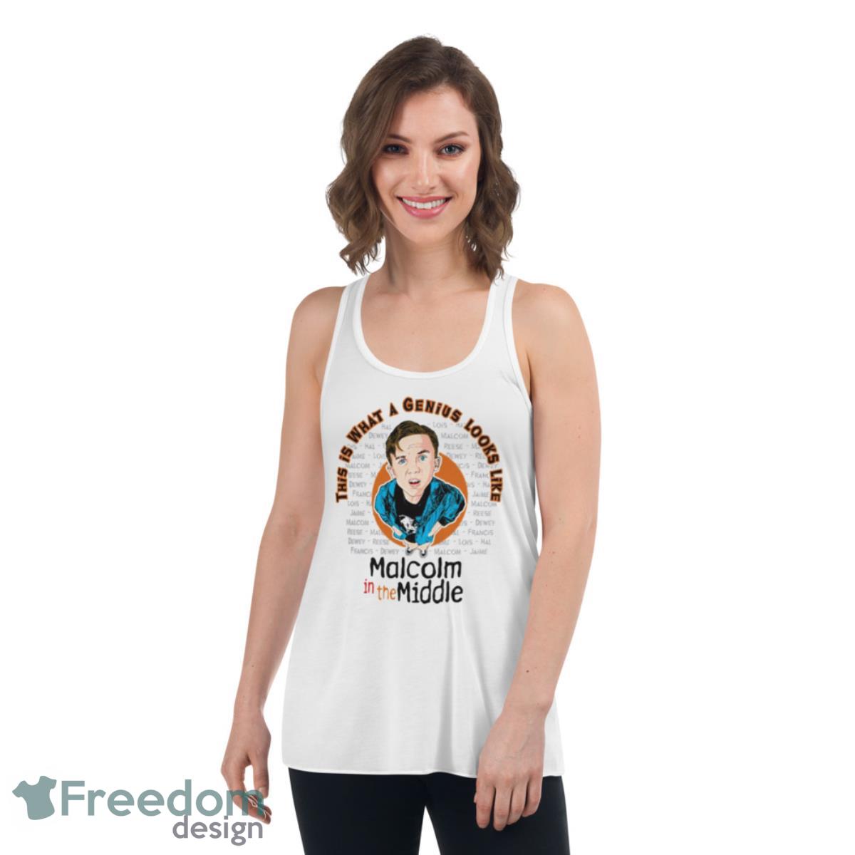 Malcolm This Is What A Genius Looks Like Malcolm In The Middle Shirt - Womens Flowy Racerback Tank Malcolm This Is What A Genius Looks Like Malcolm In The Middle Shirt - Womens Flowy Racerback Tank