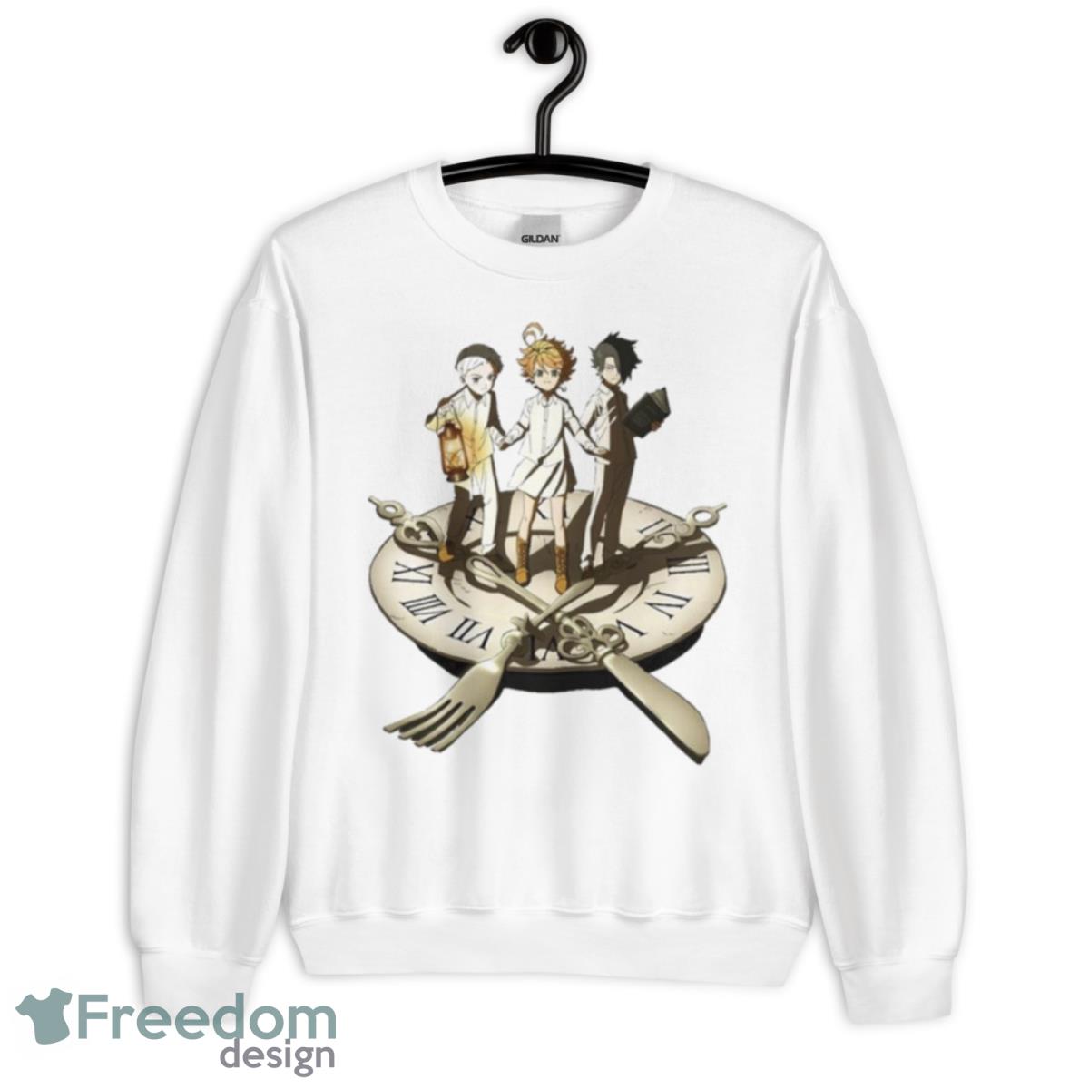 Manga Anime Characters Emma Ray Norman Trio The Promised Neverland Shirt - Unisex Heavy Blend Crewneck Sweatshirt