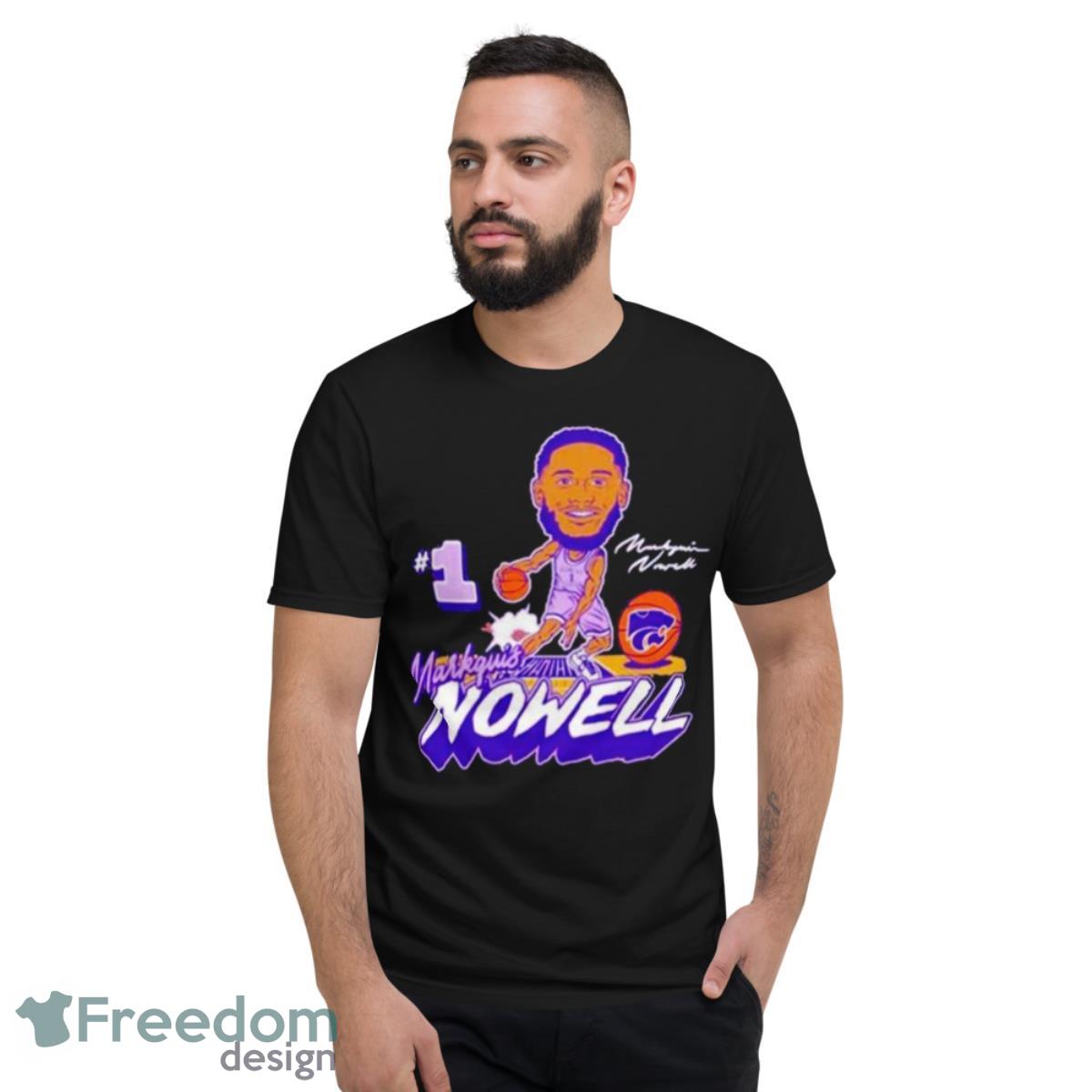 Markquis Nowell K State Wildcats Basketball Player Caricature Shirt - Short Sleeve T-Shirt