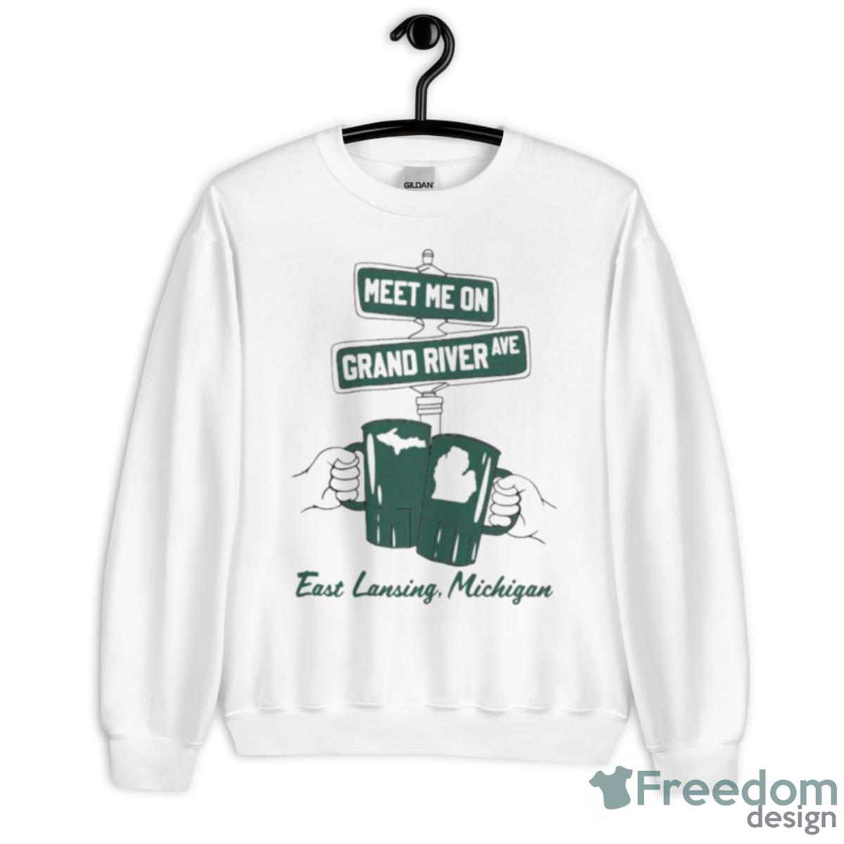 Meet Me On Grand River Ave East Lansing Michigan Shirt - Unisex Heavy Blend Crewneck Sweatshirt