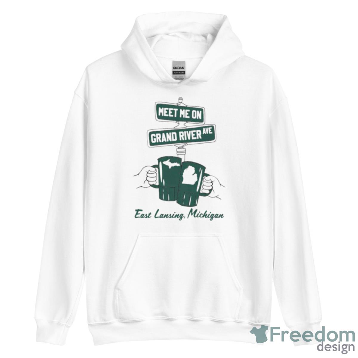 Meet Me On Grand River Ave East Lansing Michigan Shirt - Unisex Heavy Blend Hooded Sweatshirt Meet Me On Grand River Ave East Lansing Michigan Shirt - Unisex Heavy Blend Hooded Sweatshirt
