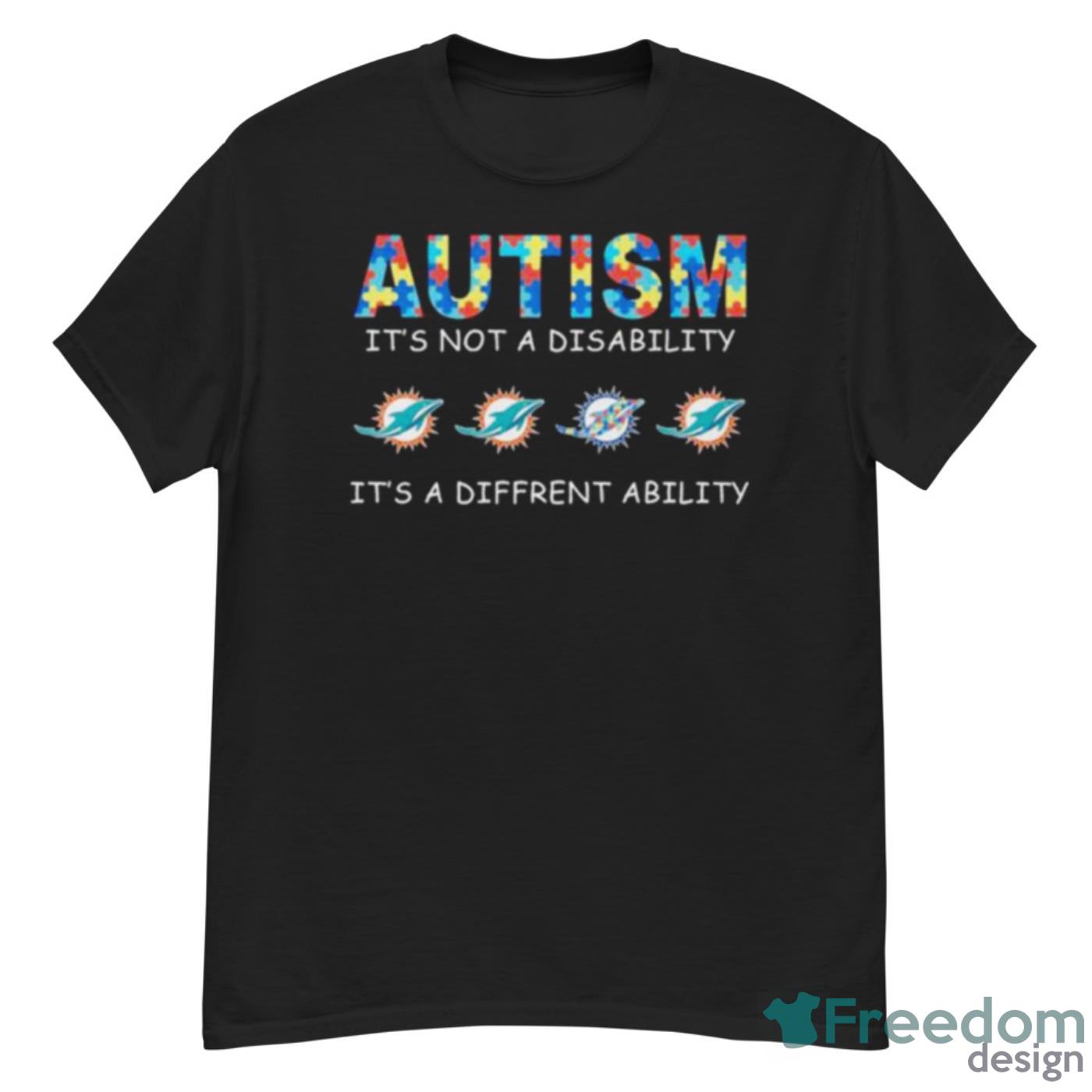 Miami Dolphins Autism It’s Not A Disability It’s A Different Ability Shirt - G500 Men’s Classic T-Shirt